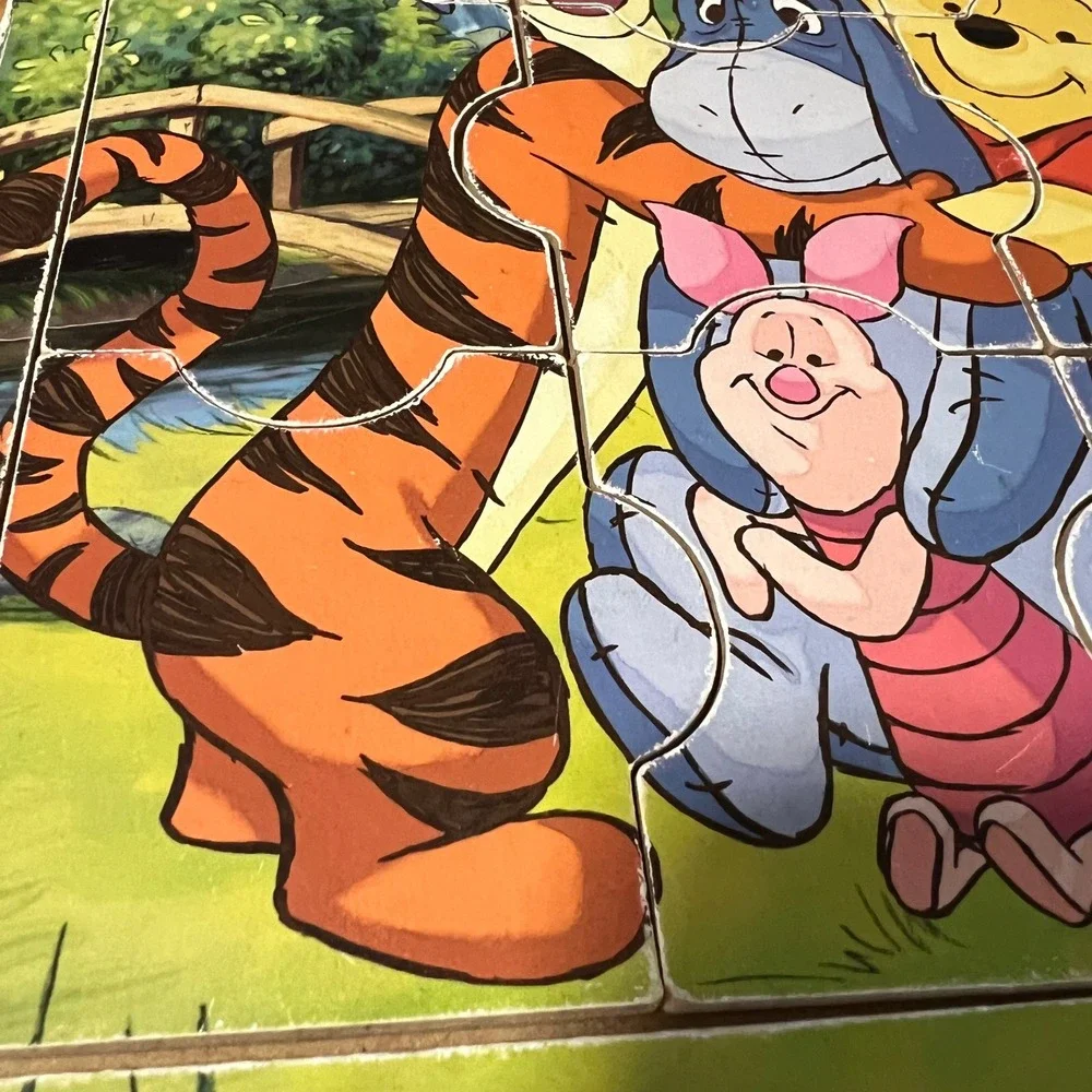 Disney Winnie the Pooh Tigger‎ Eeyore Piglet 9 PC Wooden Puzzle Milton Bradley